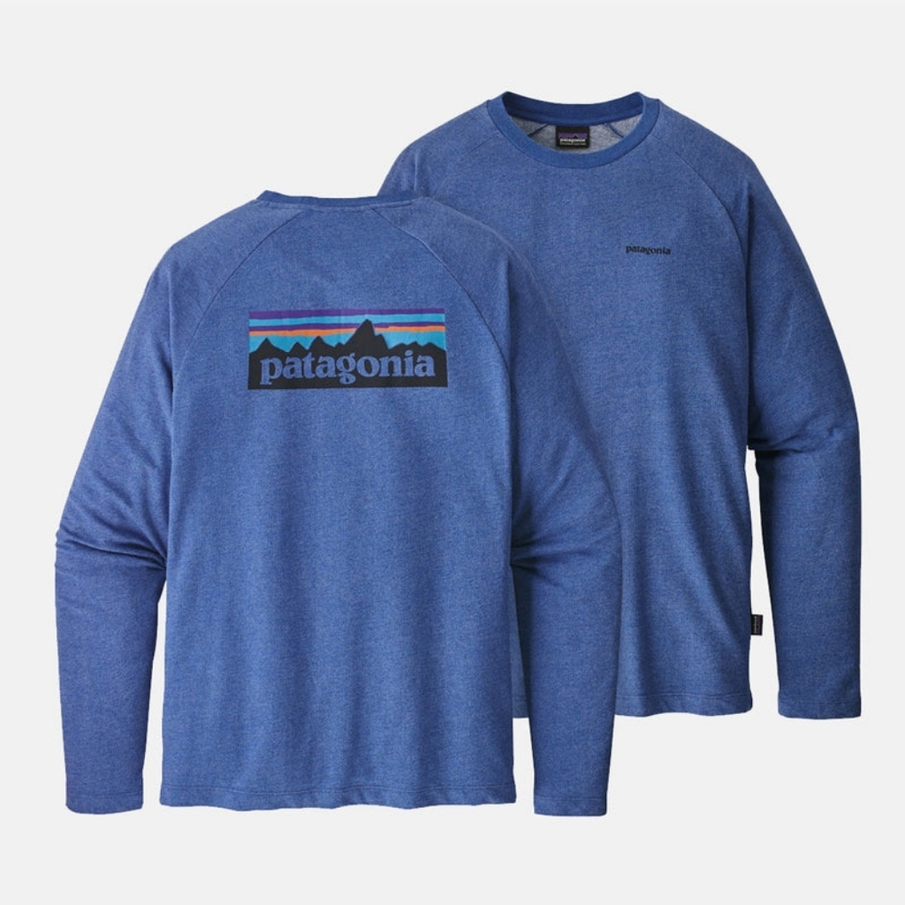 Patagonia P-6 Blue Graphic Logo Lightweight Pullover Crewneck Sweatshirt